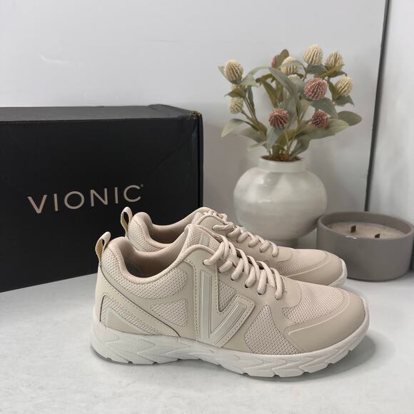 Vionic Miles II Lace Up Comfort Sneaker Cream I3509S1101 Women's US 6M NWB - Picture 1 of 10